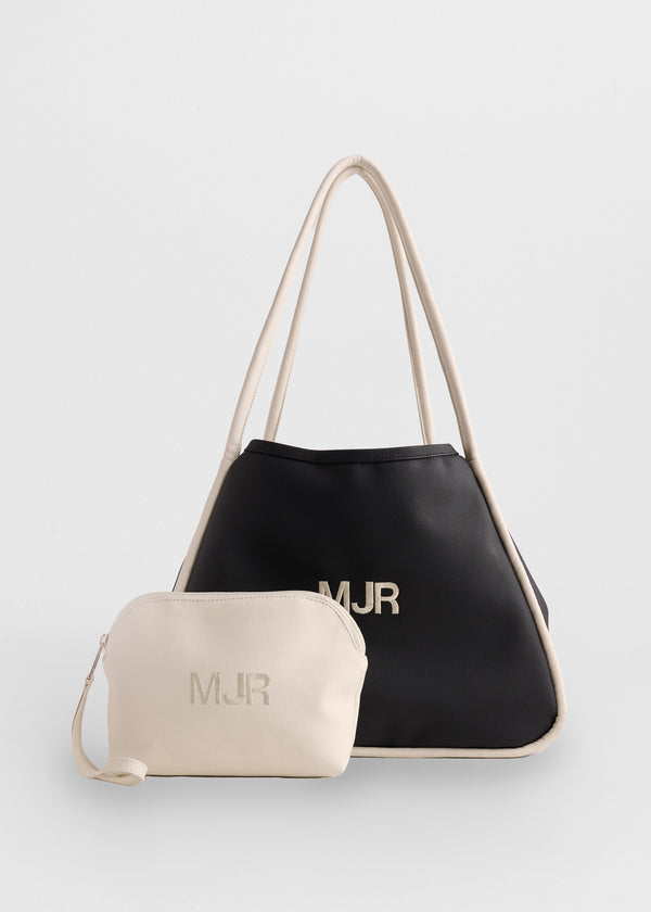 Shopper Palermo Personalizada Negro - Marfil